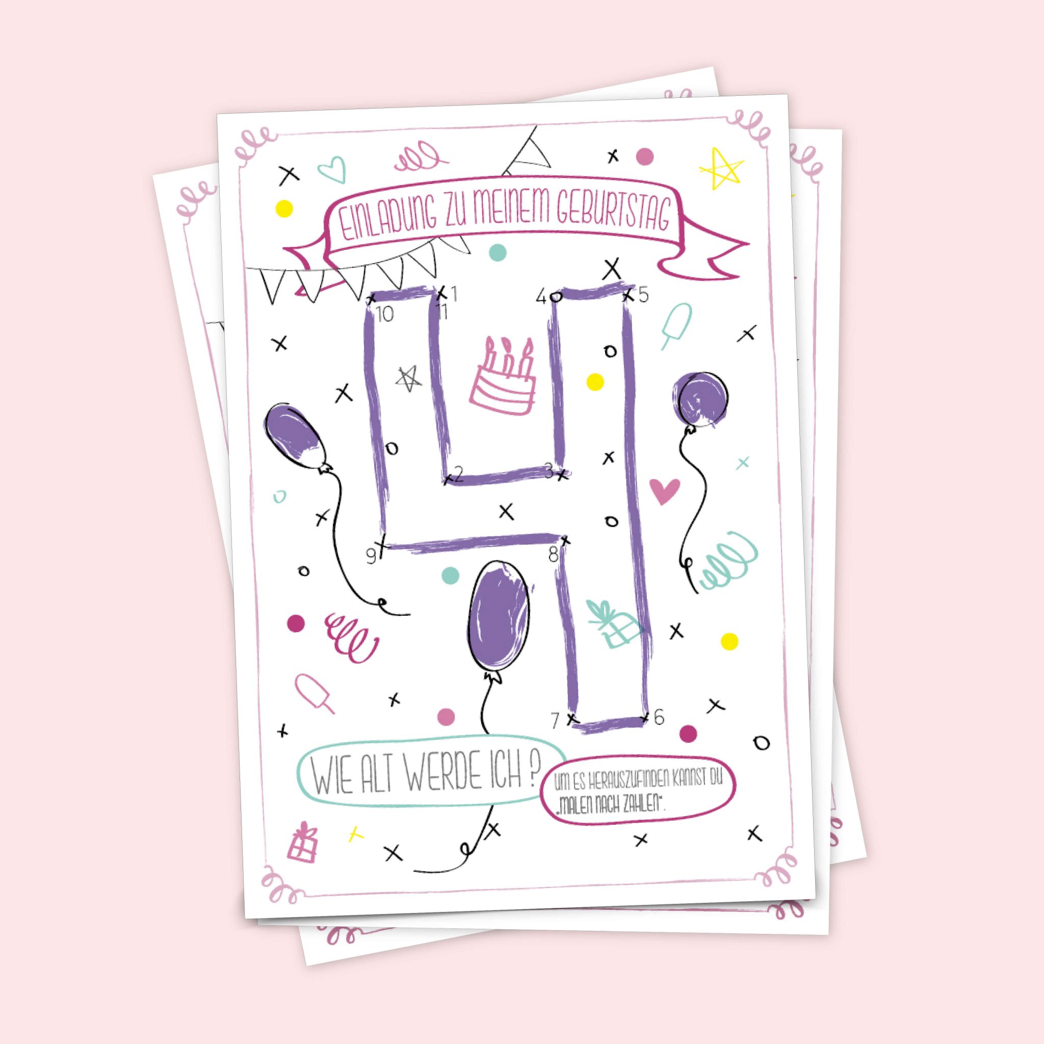 7. Geburtstag T-Shirt Mit Splash Color Design - Für Jungs & Mädchen