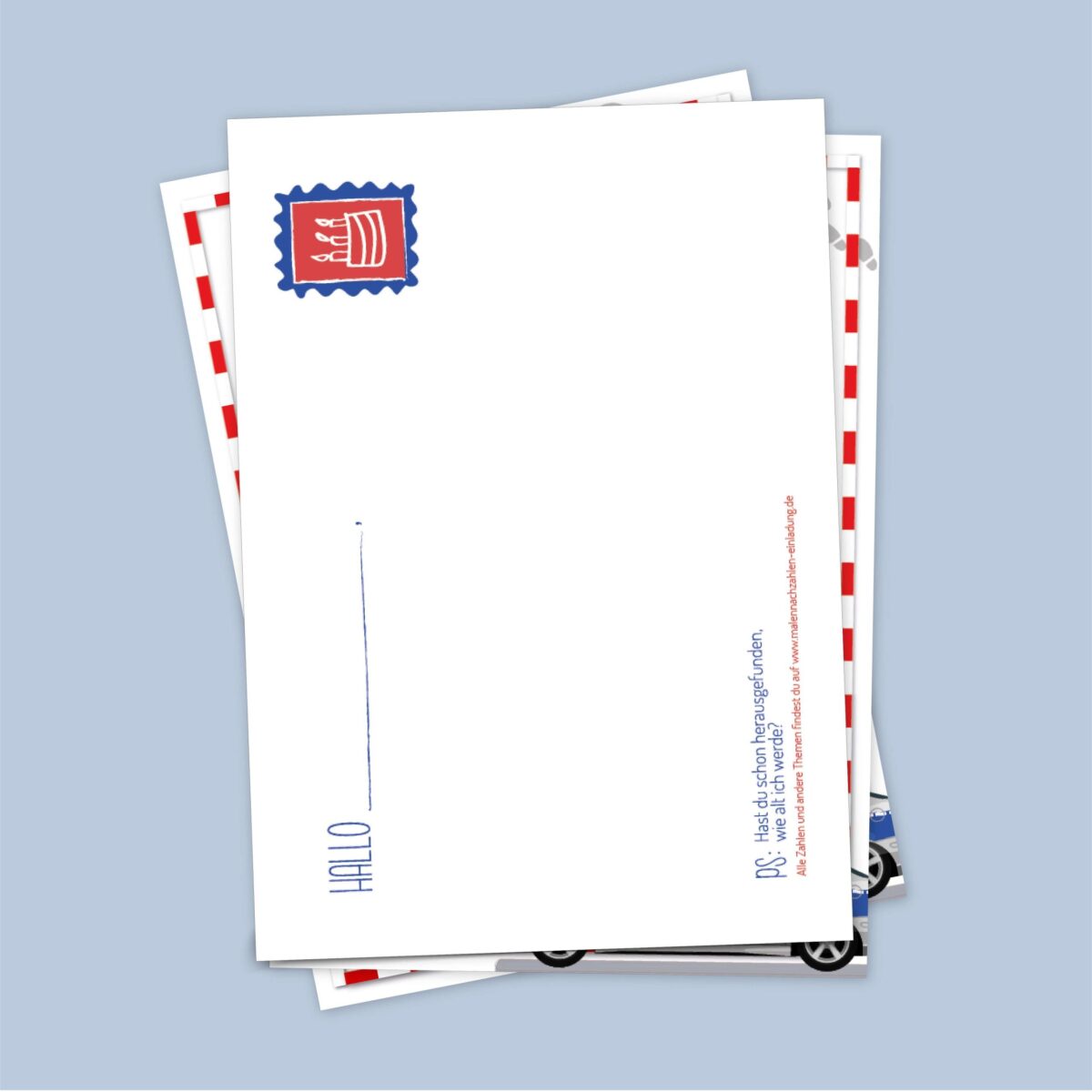 Polizei Malen nach Zahlen Geburtstagseinladung Kindergeburtstag Rückseite