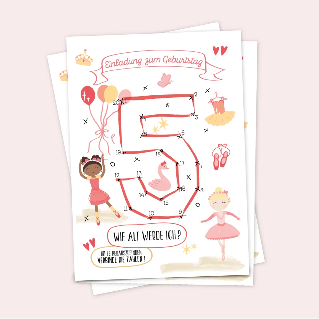 5 Geburtstagseinladungen Mit Lama Design – Selbst Beschriftbar, Mit Umschlägen, 250 G/m² Papier